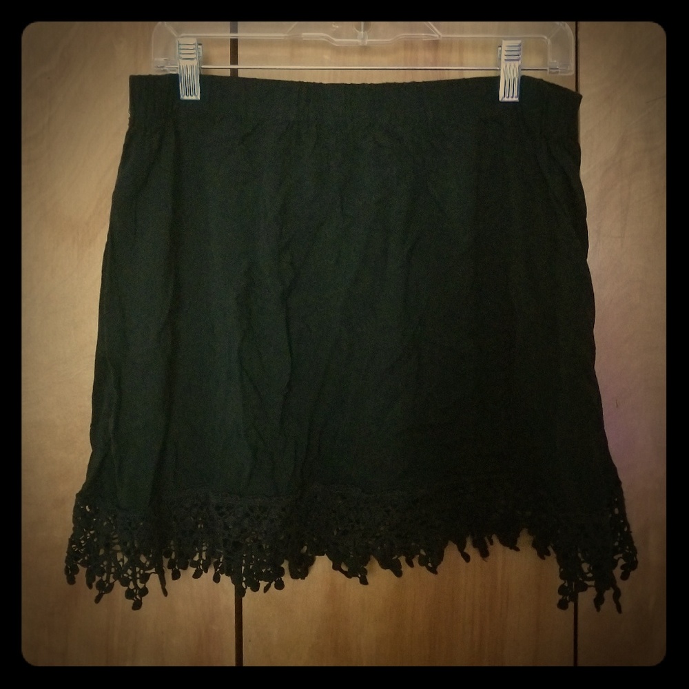 Crochet Trim Skater Skirt